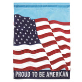 Proud American Applique House Flag
