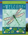 Welcome Dragonfly Polyest House Flag