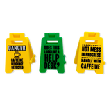 2" 3D Standing Mood Caution Sign