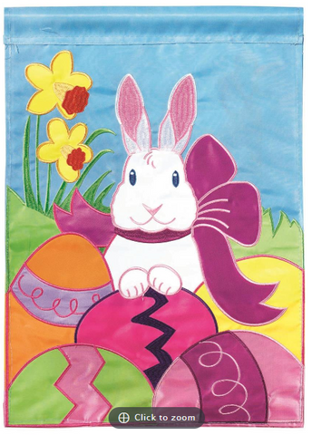 Easter Bunny Eggs Garden Flag