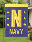 NAVY Applique Garden Flag