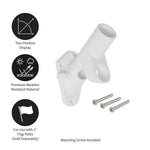 White 2-Position Flag Bracket