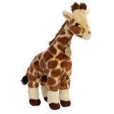 Standing Giraffe Plush in golden brown with warm spots, soft and realistic design, perfect for collectors.