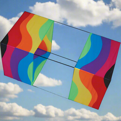 Wavey Rainbow Box Kite