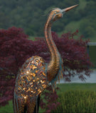 Bronze Heron Solar Garden Stake