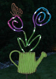 Green Neon Flower Solar Stake