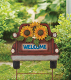 Sunflower Truck Garden Stake