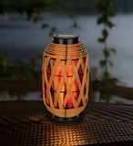 Wicker Tubular Solar Lantern