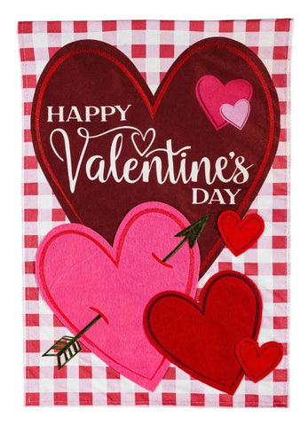 Valentine Hearts and Checks House Flag