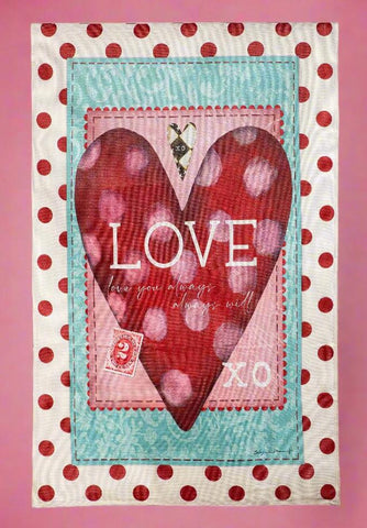 Vintage Valentine Burlap Garden Flag