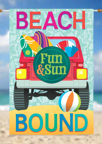 Beach Bound Burlap House Flag