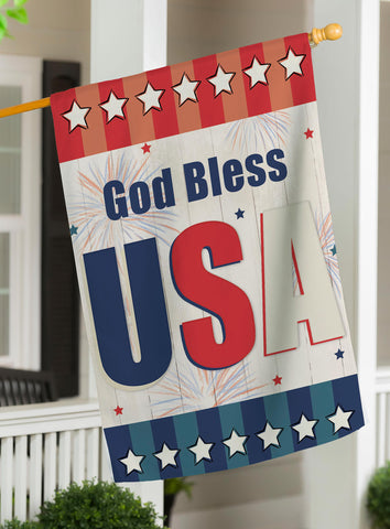 American USA Burlap House Flag