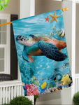 Sea Turtle Suede House Flag