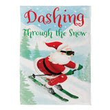 Christmas Skiing Reversible Suede House Flag