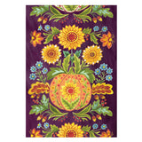 Fall Flower & Pumpkin Suede House Flag