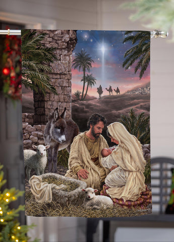 Brilliant Nativity Suede House Flag