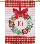 Holiday Succulents Wreath House Flag