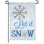 Let it Snow Linen Shimmer Garden Flag