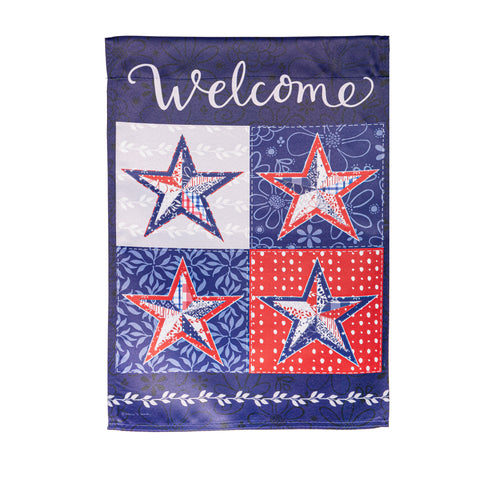 Red, White and Blue Stars Suede Garden Flag