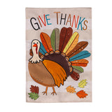 Tom Turkey Thanksgiving Burlap Garden Flag