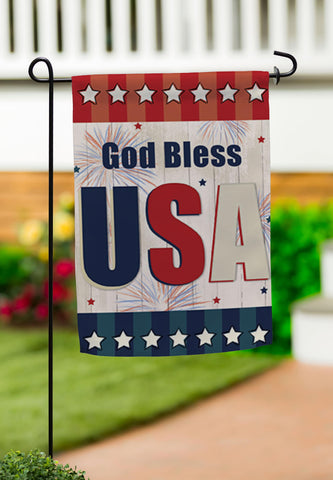 American USA Burlap Garden Flag