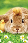 Bunny and Duckling Lustre Garden Flag