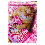 Cat With Candy Hearts Lustre Garden Flag