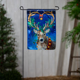 Santa's Reindeer Lustre Garden Flag