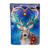 Santa's Reindeer Lustre Garden Flag