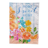Home Sweet Home Citrus Moire Garden Flag