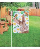 Hello Bunny Suede Garden Flag