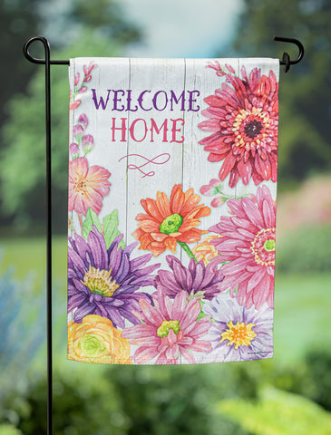 Welcome Home Spring Suede Garden Flag