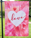 Petal Heart Valentine's Day Suede Garden Flag