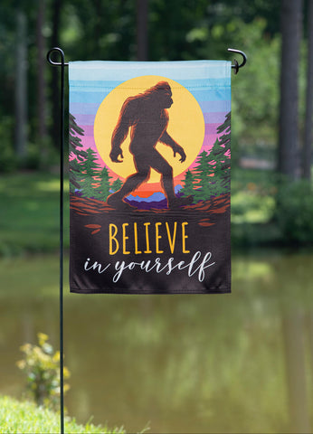 Big Foot Believe In Yourself Suede Garden Flag