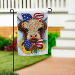 Summer Highland Cow Reversible Suede Garden Flag