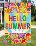 Tropical Hello Summer Suede Garden Flag