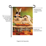 Bunny Pilgrims Suede Garden Flag