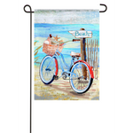 "Beach Bicycle" Suede Garden Flag