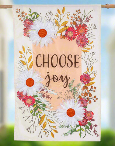 Choose Joy Applique House Flag