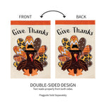 Give Thanks Patterned Turkey Applique House Flag