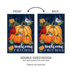 Welcome Friends of Fall Applique House Flag