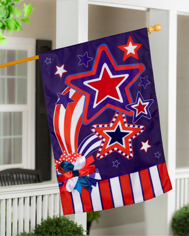 Stars and Stripes Applique House Flag