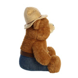Smokey Bear Plush in profile view wearing a ranger hat and jeans, promoting wildfire prevention awareness.