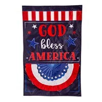 Patriotic God Bless America House Flag