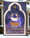 Come Let Us Adore Him Applique House Flag