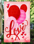 Valentine Love Balloon Applique House Flag