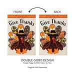 Give Thanks Patterned Turkey Applique Garden Flag