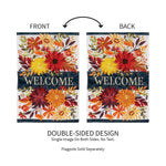 Fall Floral Applique Garden Flag
