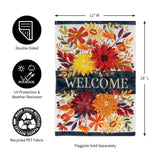 Fall Floral Applique Garden Flag