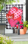 Hearts And Love Applique Garden Flag